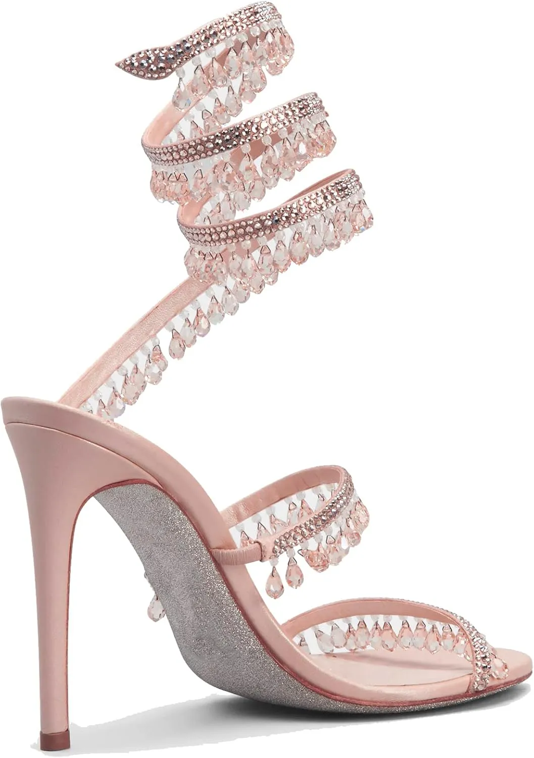 keleimusi Women's Rhinestone Chandelier Embellished Strappy High Heel Sandals 4-inch