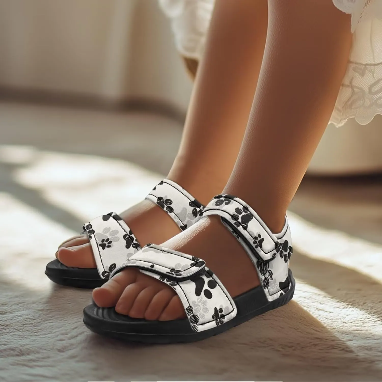 Kids Adjustable Buckle Sandals Outdoor Athletic Water Shoes for Toddler Little Kid Summer Camp Non-Slip Flat Sandal