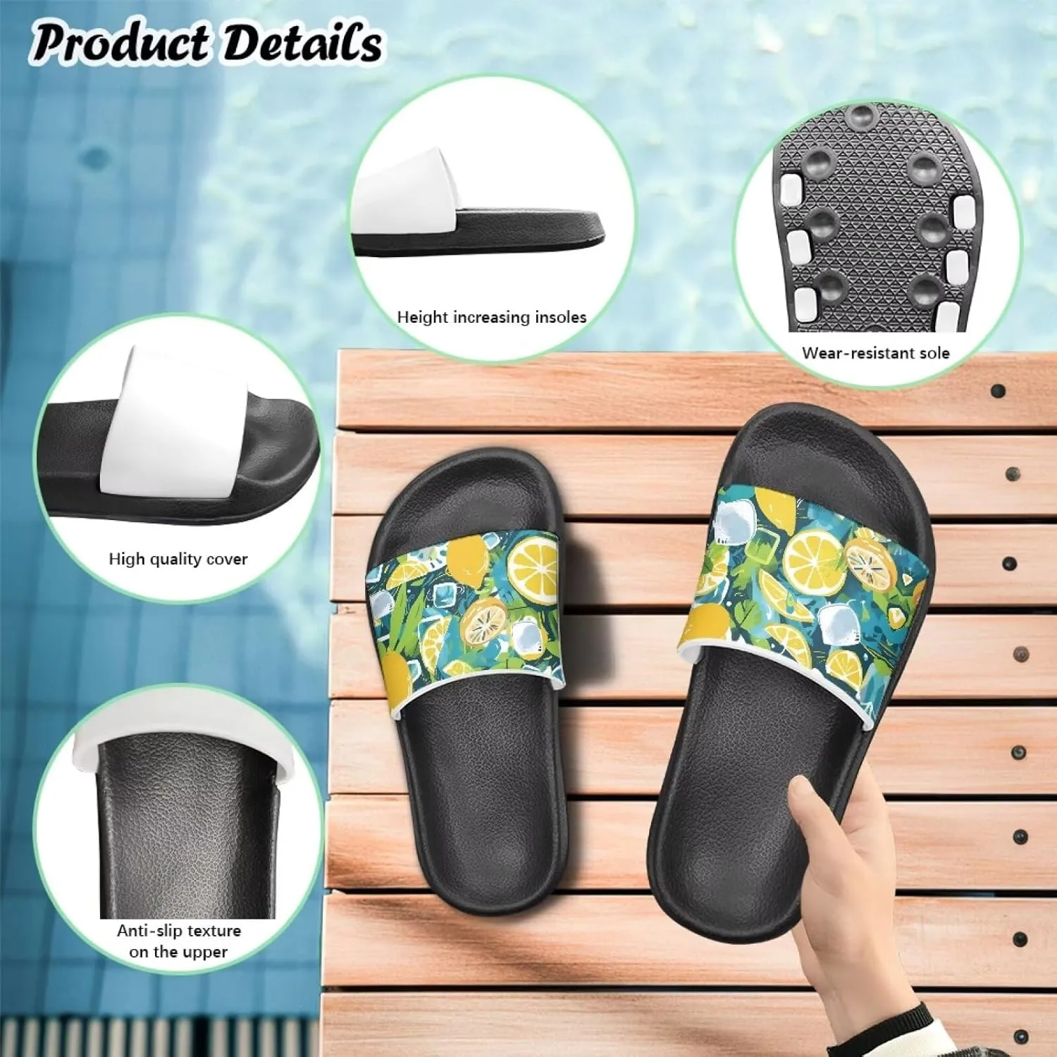 Kids Boys Girls Slides Sandals Comfort Non-Slip Beach Pool Shower Shoes Indoor Outdoor (Little Kid/Big Kid)