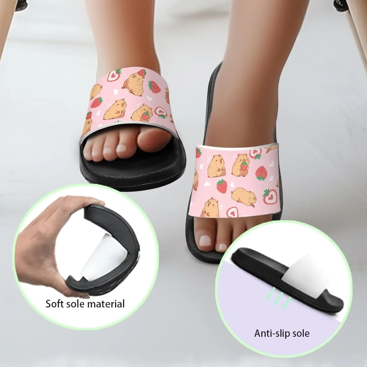 Kids Boys Girls Slides Sandals Comfort Non-Slip Beach Pool Shower Shoes Indoor Outdoor (Little Kid/Big Kid)