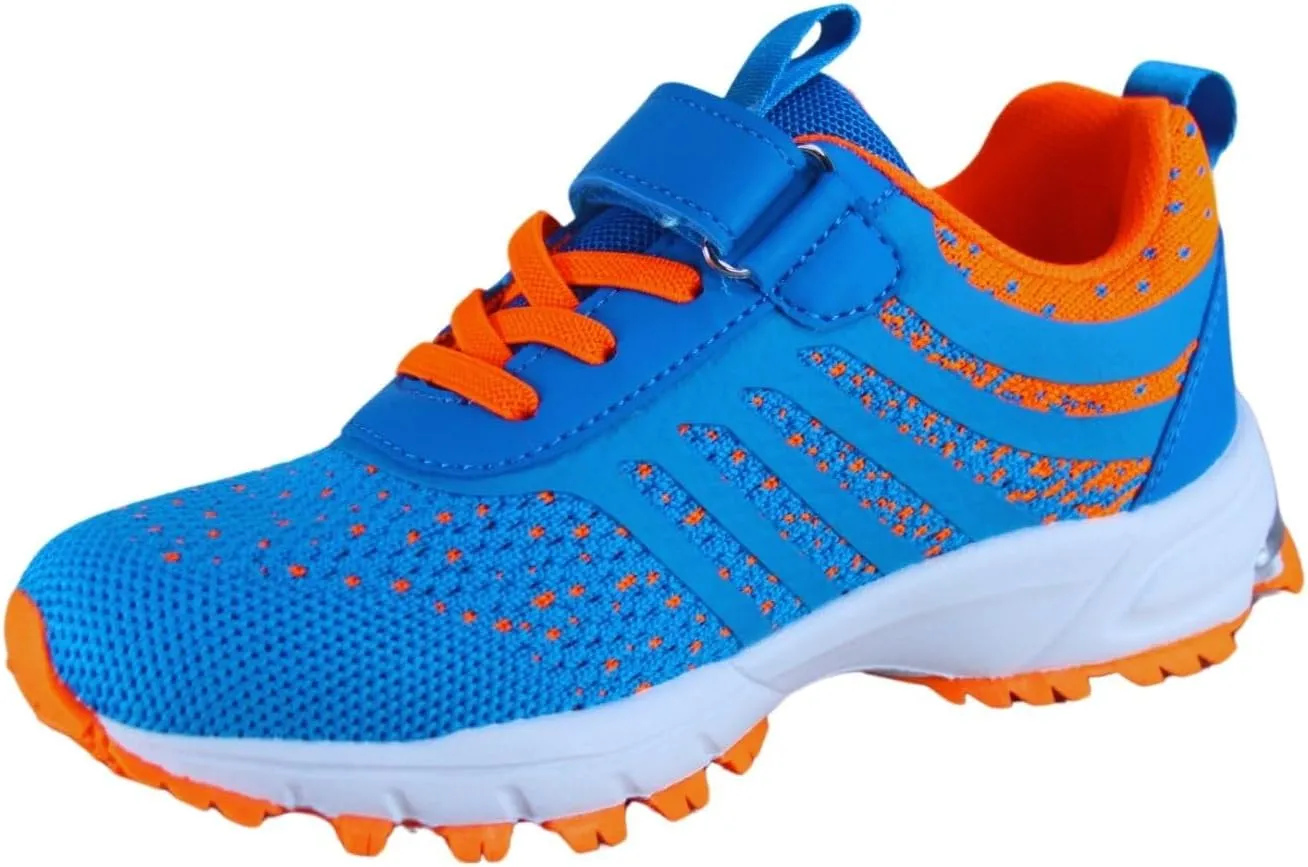 Kids Girls and Boys Lightweight Strap Running Athletic School Sneakers Shoes