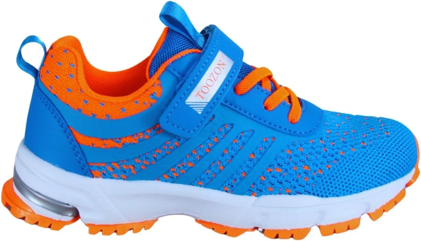 Kids Girls and Boys Lightweight Strap Running Athletic School Sneakers Shoes