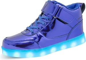 Kids Light Up Shoes LED Sneakers High Top USB Charging Flashing Trainers for Child Girls Boys