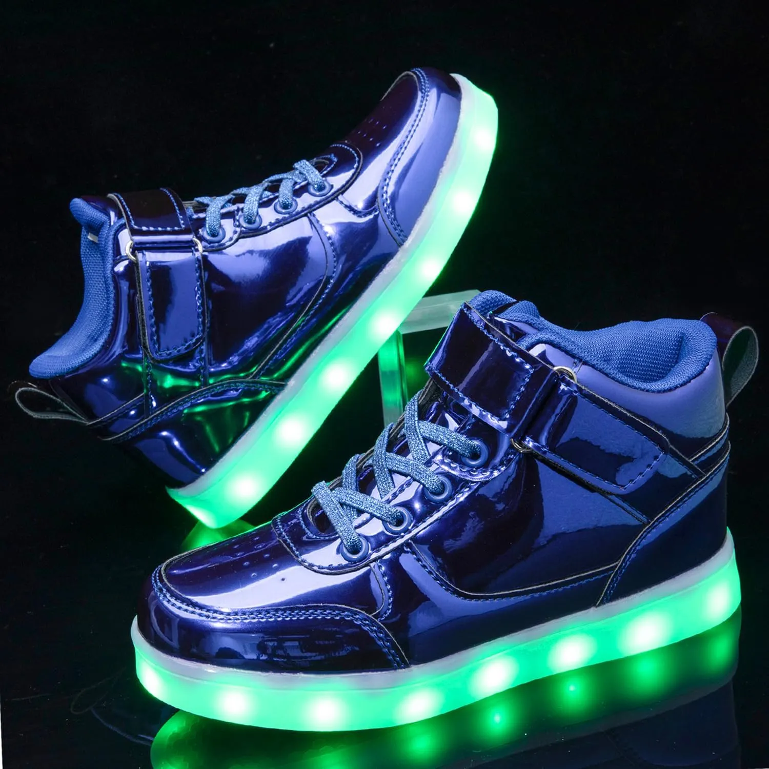 Kids Light Up Shoes LED Sneakers High Top USB Charging Flashing Trainers for Child Girls Boys
