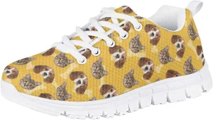 Kids Mesh Sneakers Graphic Cat Dog Print Cute Running Tennis Shoes for Girls and Boys