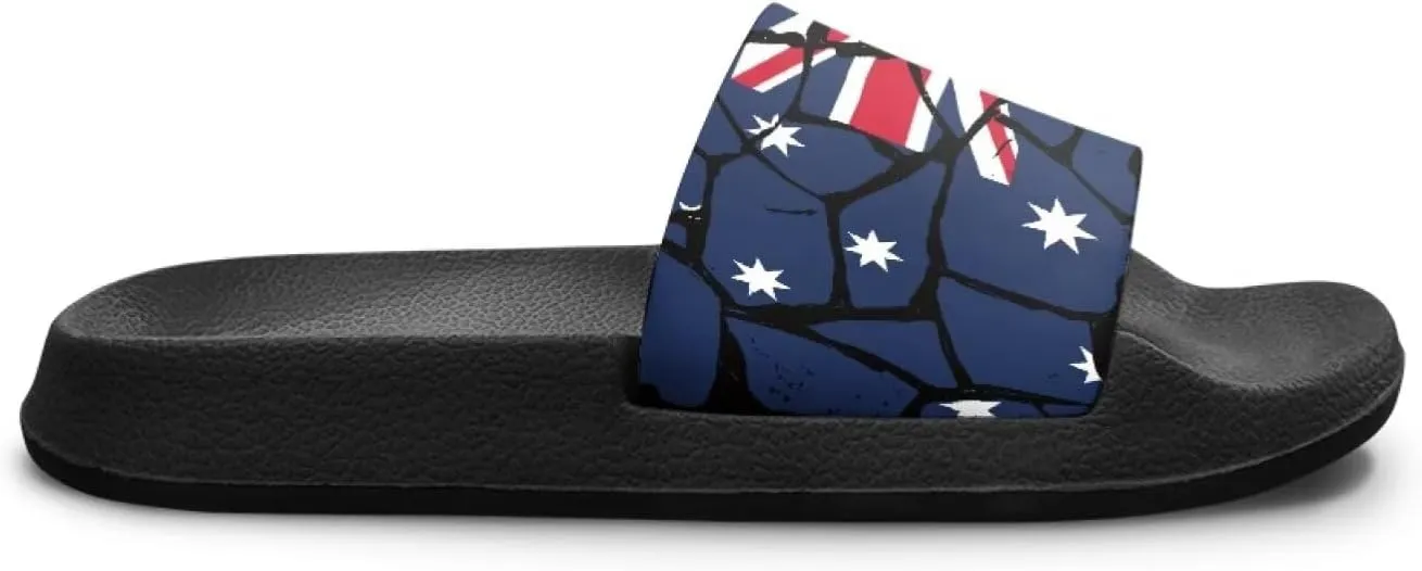 Kids Open Toe Slide Sandals for Boys Girls Comfortable Indoor & Outdoor Shower Slippers Patriotic Shoes for Kids