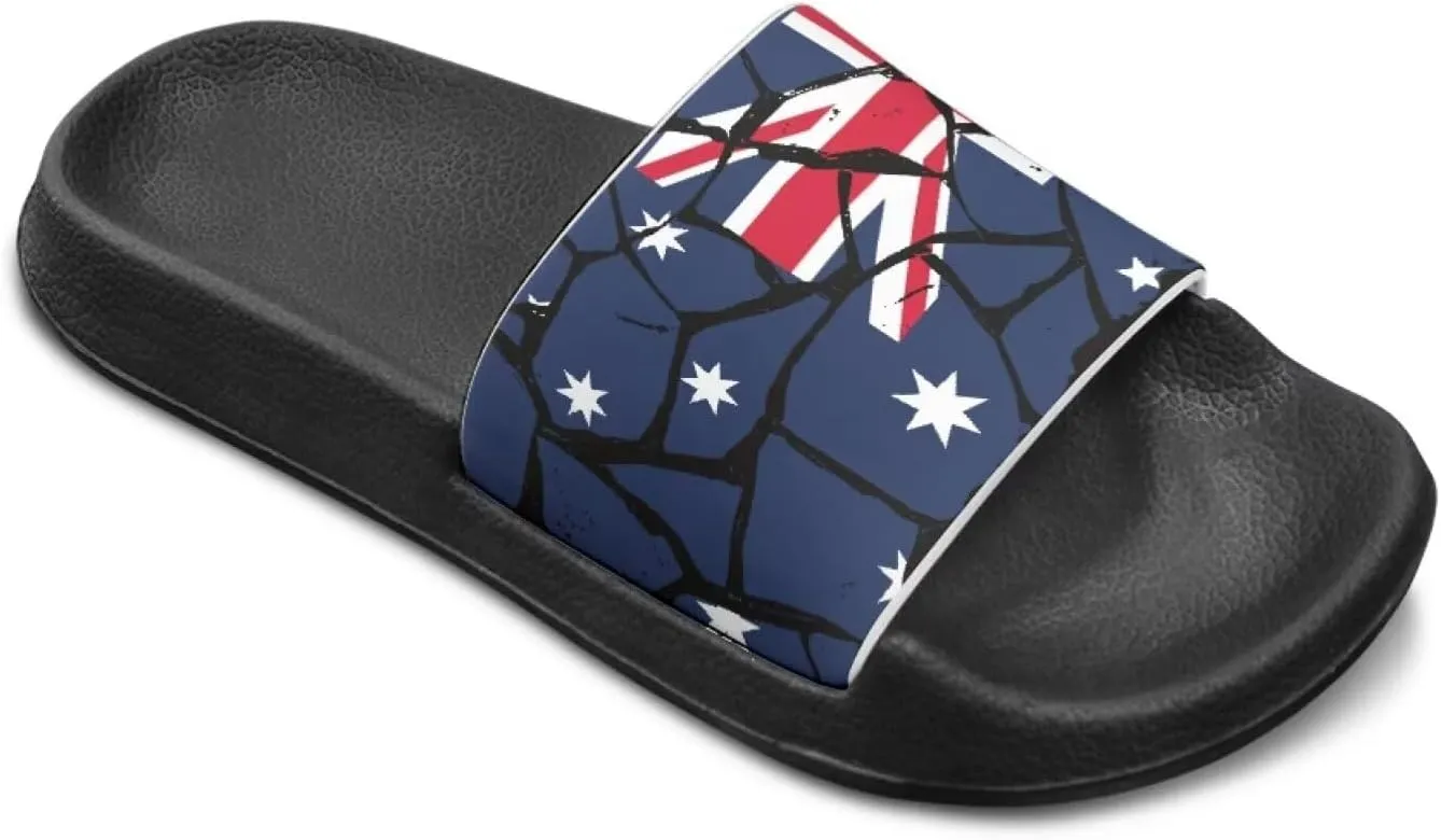 Kids Open Toe Slide Sandals for Boys Girls Comfortable Indoor & Outdoor Shower Slippers Patriotic Shoes for Kids
