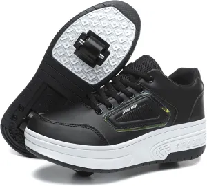 Kids Roller Skate Shoes with Wheels Roller Sneakers for Boys Girls Kids Deformation Wheeled Shoes ﻿