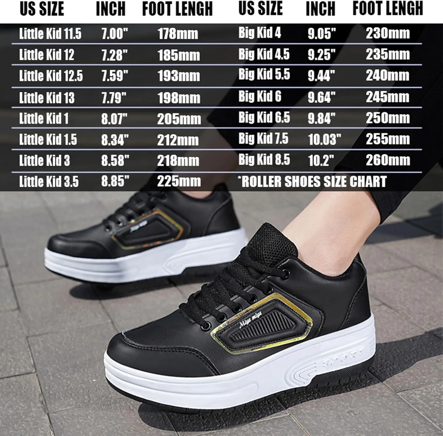Kids Roller Skate Shoes with Wheels Roller Sneakers for Boys Girls Kids Deformation Wheeled Shoes ﻿