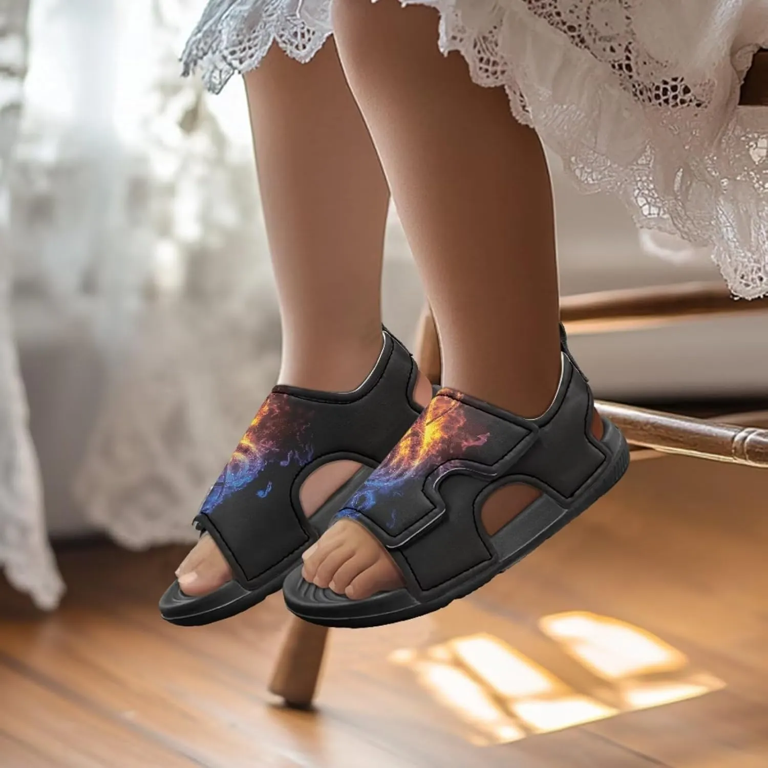 Kids Sandals Boys Girls Summer Outdoor Non-slip Athletic Sandals Adjustable Sport Sandal Lightweight Beach Gifts for Toddler/Little/Big Kid