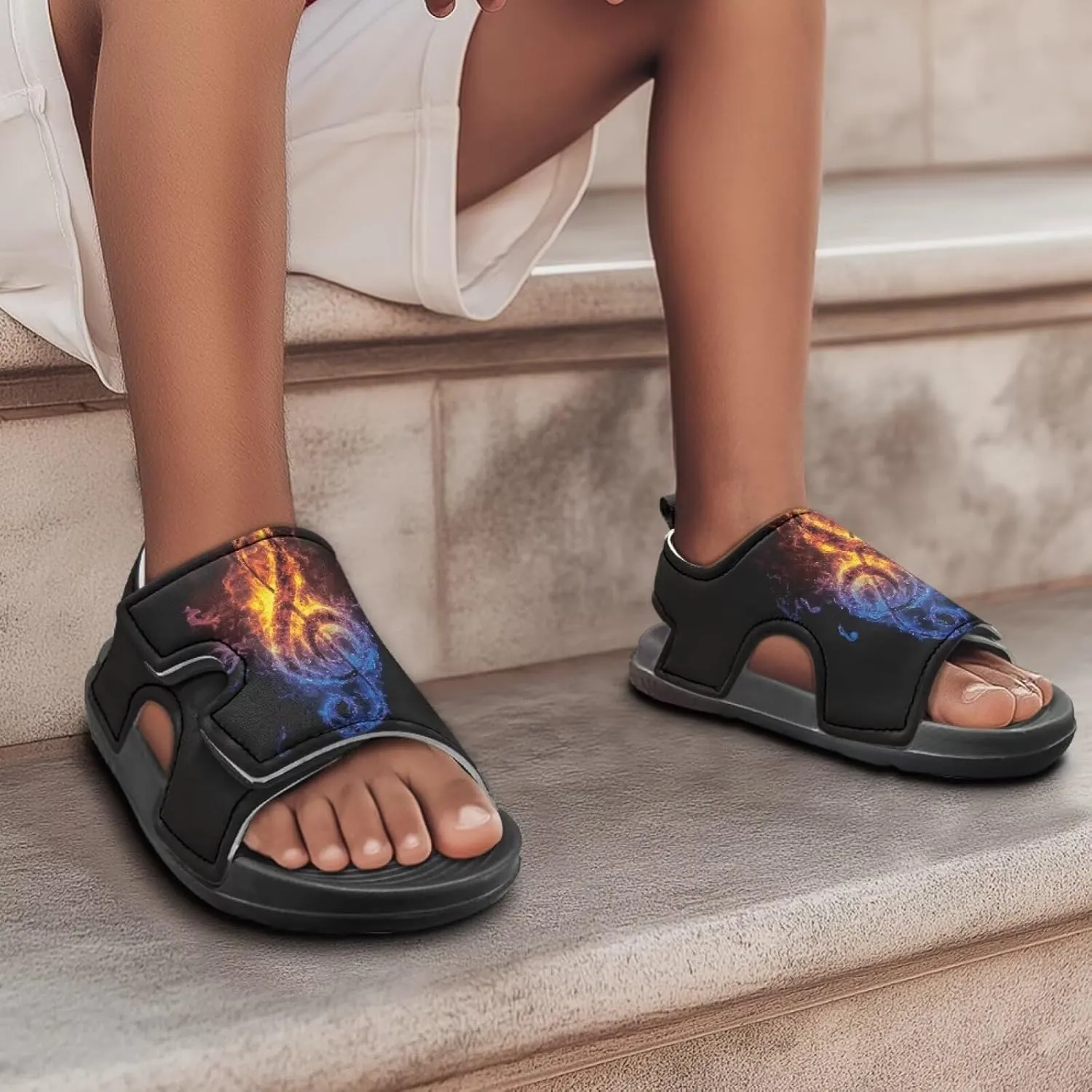 Kids Sandals Boys Girls Summer Outdoor Non-slip Athletic Sandals Adjustable Sport Sandal Lightweight Beach Gifts for Toddler/Little/Big Kid