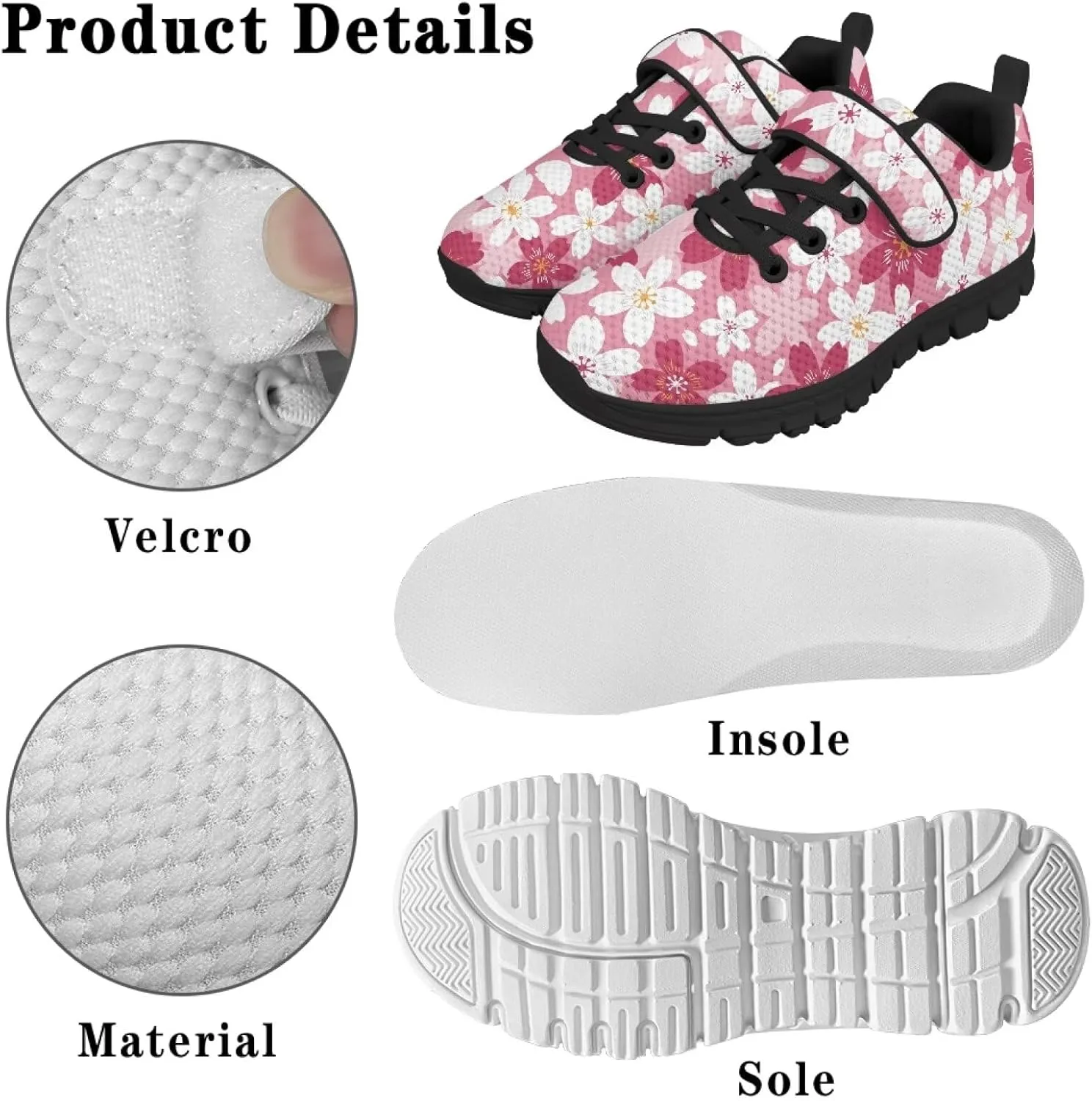 Kids Strap Sneakers Non-Slip School Loafers Shoes Sports Running Walking Shoes Casual Wide Barefoot Shoes