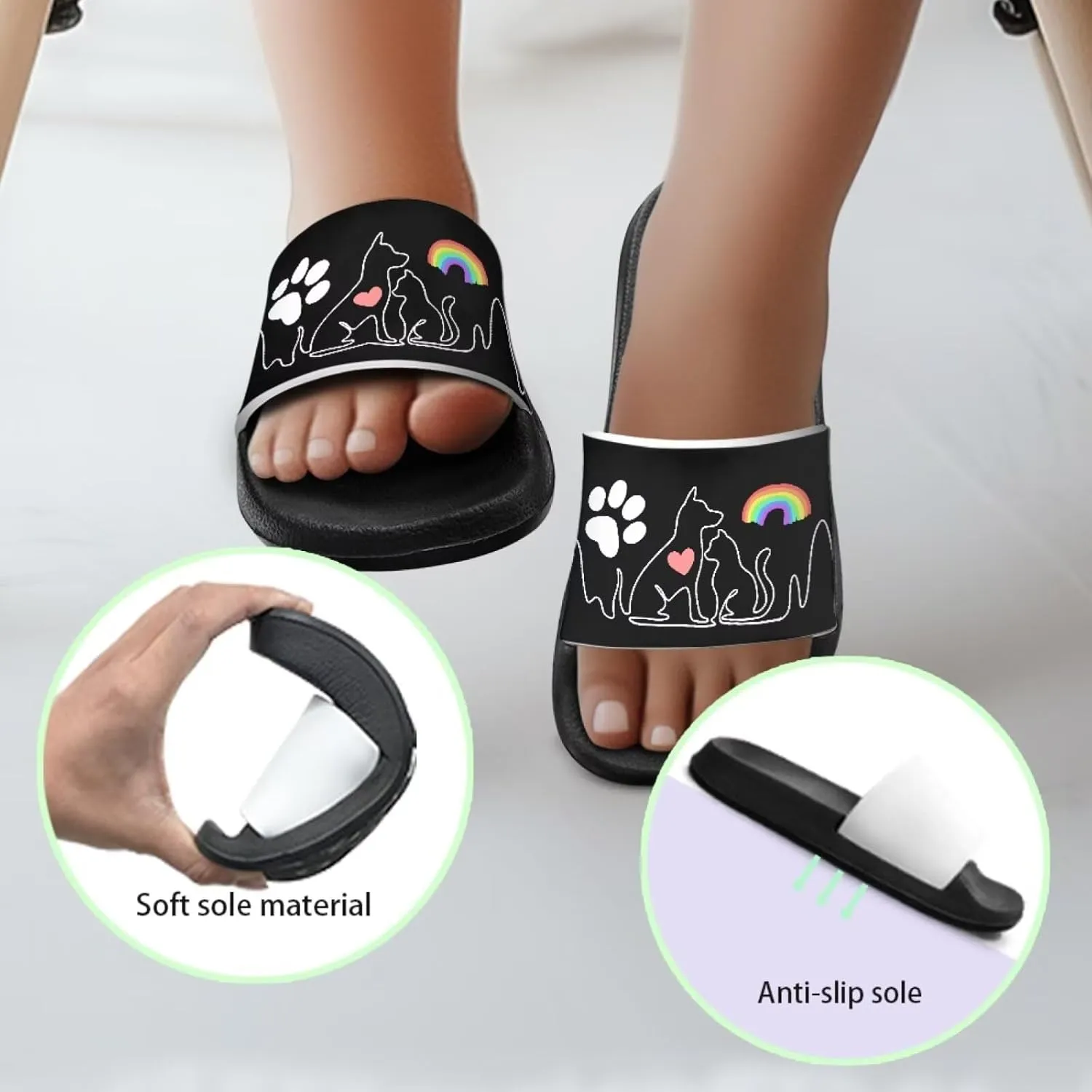 Kids Summer Sandals Cute Cartoon Slides for Girls & Boys Beach Pool House Shoes