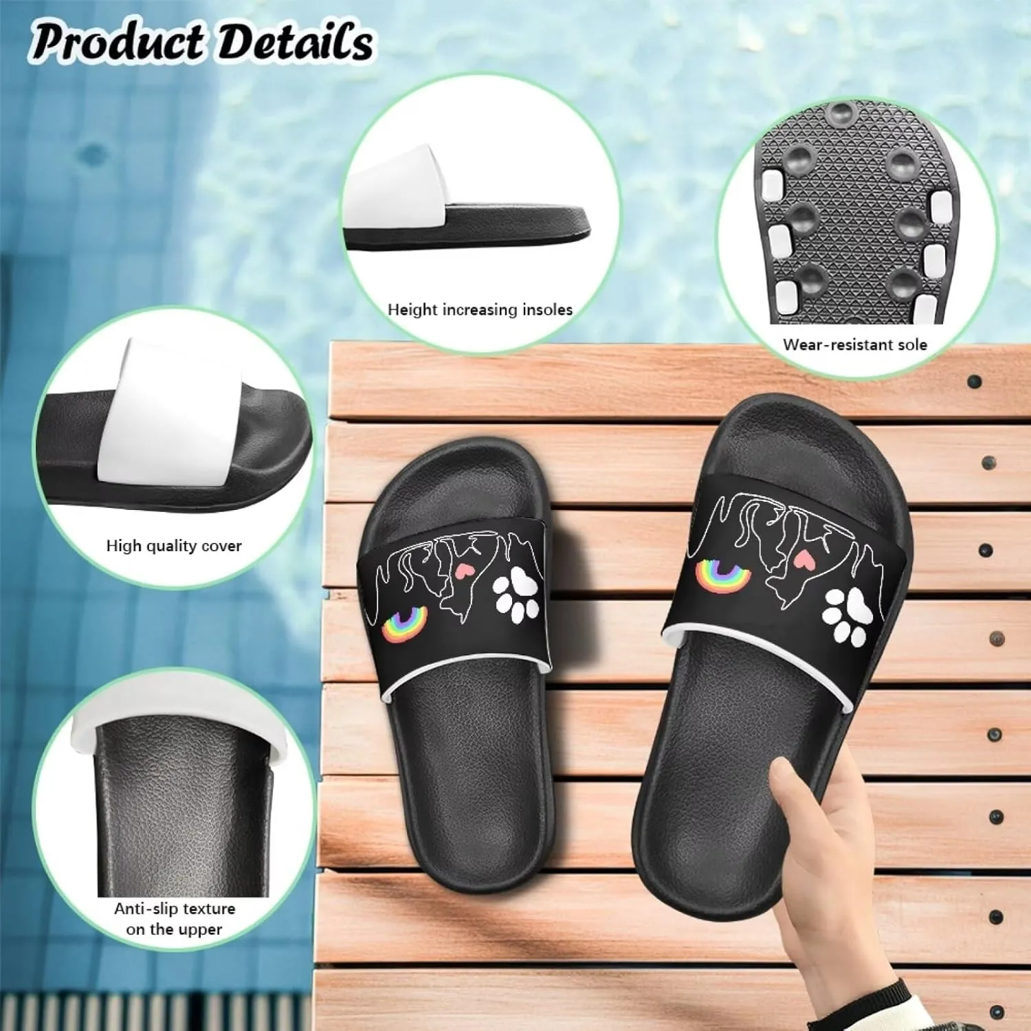 Kids Summer Sandals Cute Cartoon Slides for Girls & Boys Beach Pool House Shoes