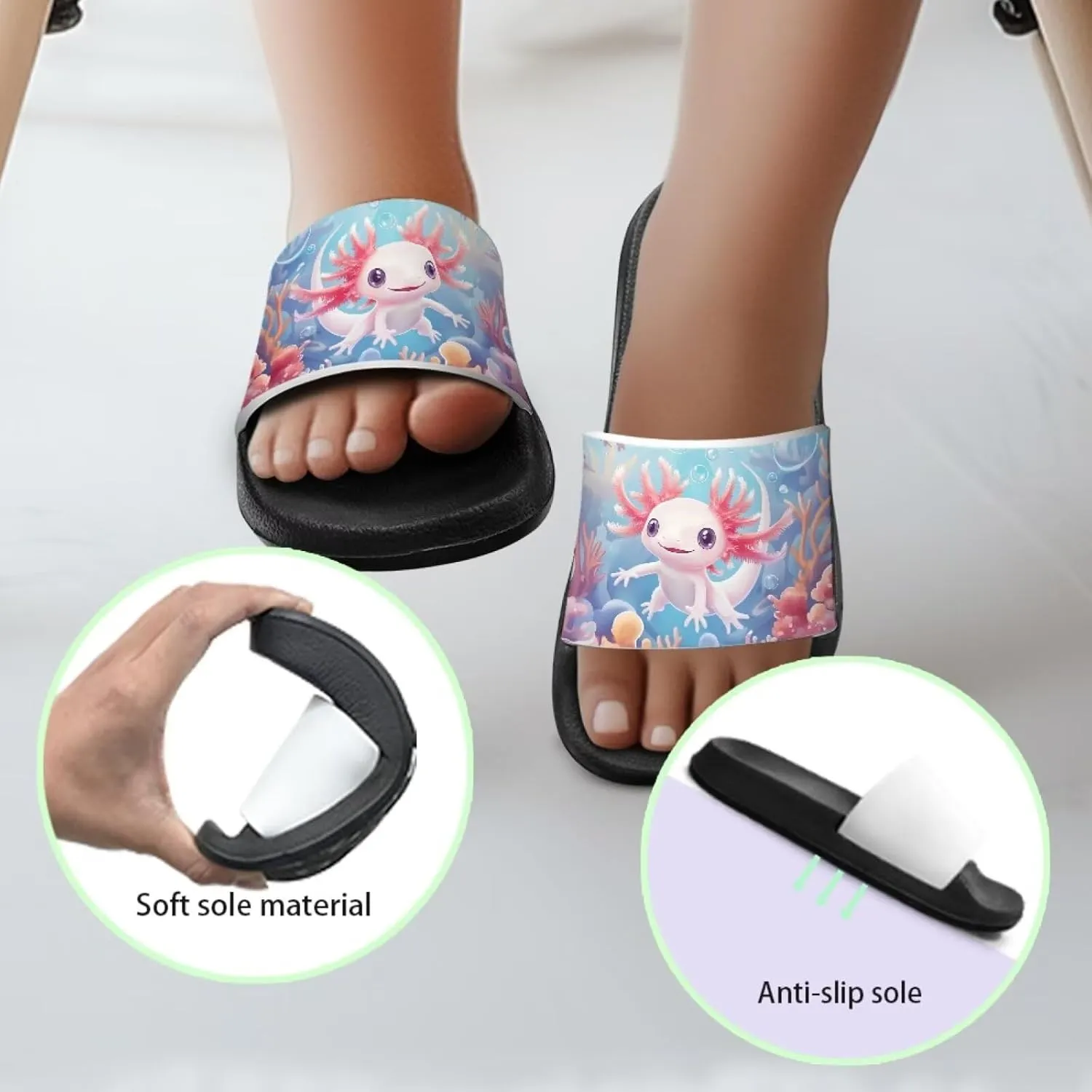 Kids Summer Sandals Cute Cartoon Slides for Girls & Boys Beach Pool House Shoes