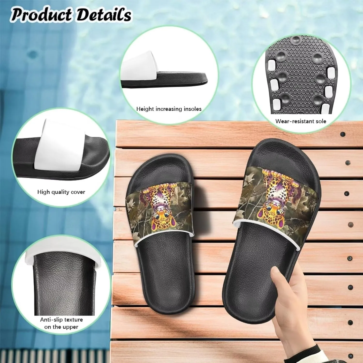 Kids Summer Sandals Cute Cartoon Slides for Girls & Boys Beach Pool House Shoes