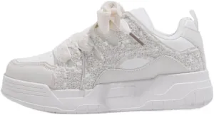 Korean Chunky All-White Sneakers, Kawaii Anime Style, Cloud Sole & Hidden Heel Lift, Comfortable Shoes for Women Outfit, Gift for Daughter, Travel-Friendly