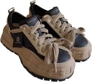 Korean Chunky Elevated Dad Sneakers - Kawaii Tomboy Style | Tire Bottom Design with Breathable Banana Sole, Niche Women's Casual Sports Shoes, Ideal for Ins Outfits & Trendy Streetwear