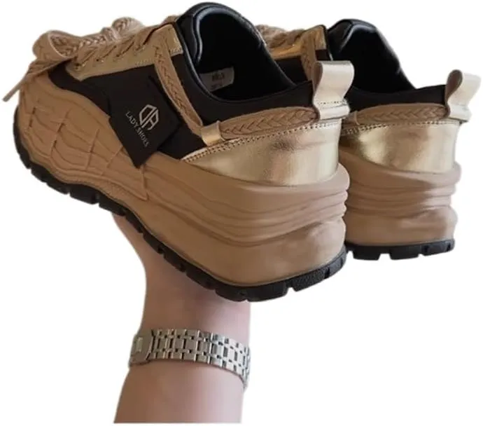Korean Chunky Elevated Dad Sneakers - Kawaii Tomboy Style | Tire Bottom Design with Breathable Banana Sole, Niche Women's Casual Sports Shoes, Ideal for Ins Outfits & Trendy Streetwear
