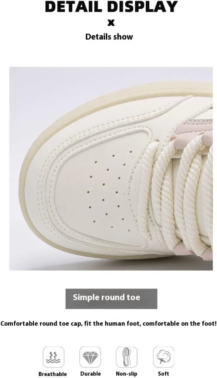 Korean Chunky Sneakers, Kawaii Anime Ice Cream Grey & White Designed for Girls, Cloud Sole Breathable Cute Shoes with Hidden Heel Lift Outfit for Students Travel, Trendy Gift for Daughter