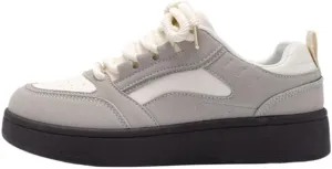 Korean Chunky Sneakers, Kawaii Anime Ice Cream Grey & White Designed for Girls, Cloud Sole Breathable Cute Shoes with Hidden Heel Lift Outfit for Students Travel, Trendy Gift for Daughter