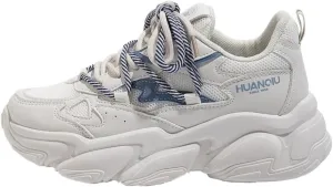 Korean Chunky White Sneakers, Kawaii Academy Style, Cloud Sole & Hidden Heel Lift, Comfortable Dad Shoes for Women Outfit, Gift for Daughter, Travel-Friendly