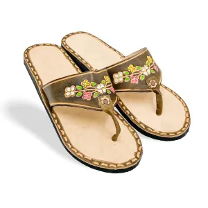 Kuxtal Model - Mayan Huarache - Women 100% Artisan Hand Made | Hand Painted Mexican Leather Hipster Colorful Sandal | Flats | Huarache Artesanal - Hecho a Mano Handcrafted in Mexico (7 US)