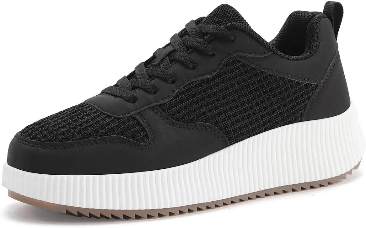Kyedoo Women's Platform Chunky Sneakers Comfortable Casual Fashion Lace-up City Travel Walking Shoes