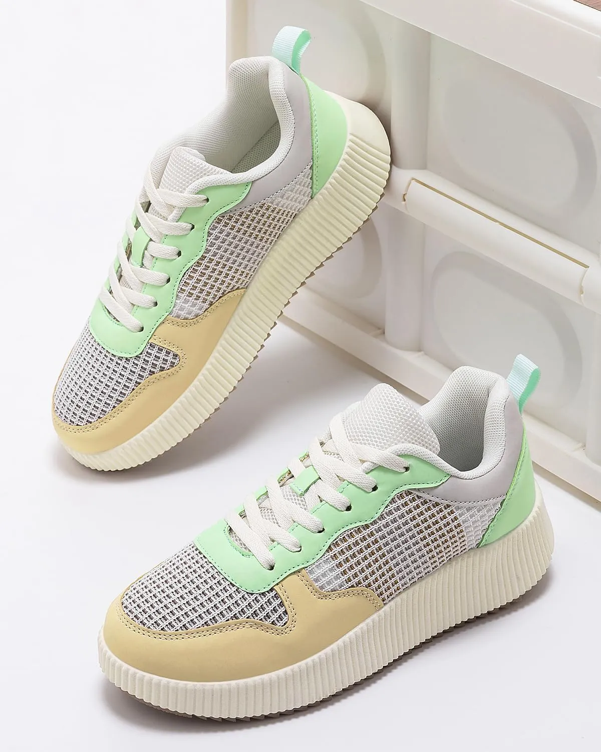 Kyedoo Women's Platform Chunky Sneakers Comfortable Casual Fashion Lace-up City Travel Walking Shoes