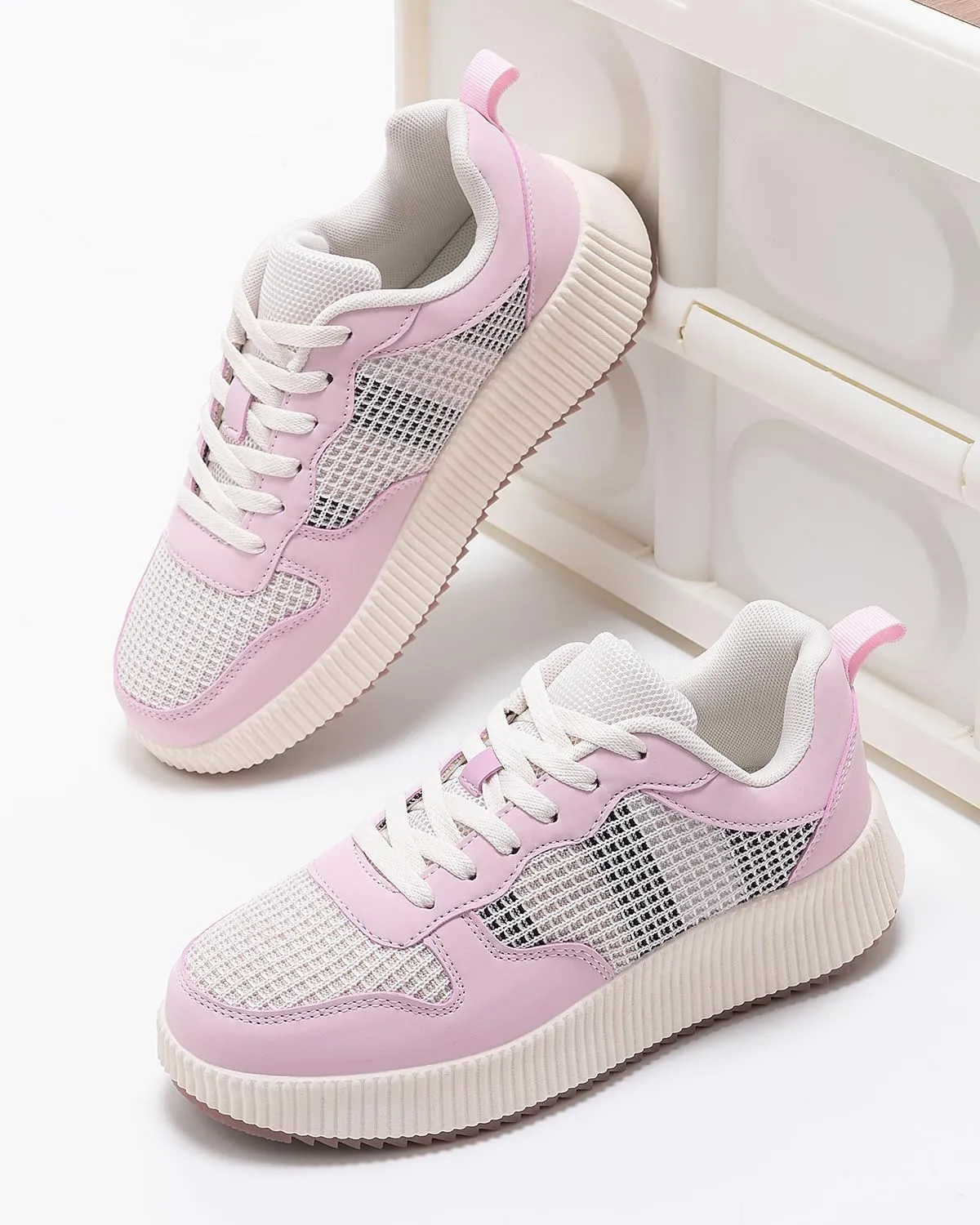 Kyedoo Women's Platform Chunky Sneakers Comfortable Casual Fashion Lace-up City Travel Walking Shoes