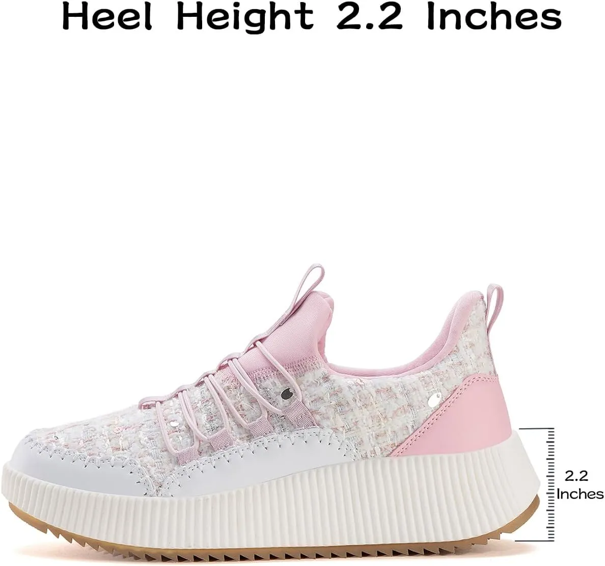 Kyedoo Women's Platform Chunky Sneakers Comfortable Casual Fashion Lace-up City Travel Walking Shoes