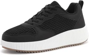 Kyedoo Women's Platform Chunky Sneakers Comfortable Casual Fashion Lace-up City Travel Walking Shoes