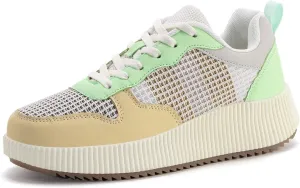 Kyedoo Women's Platform Chunky Sneakers Comfortable Casual Fashion Lace-up City Travel Walking Shoes