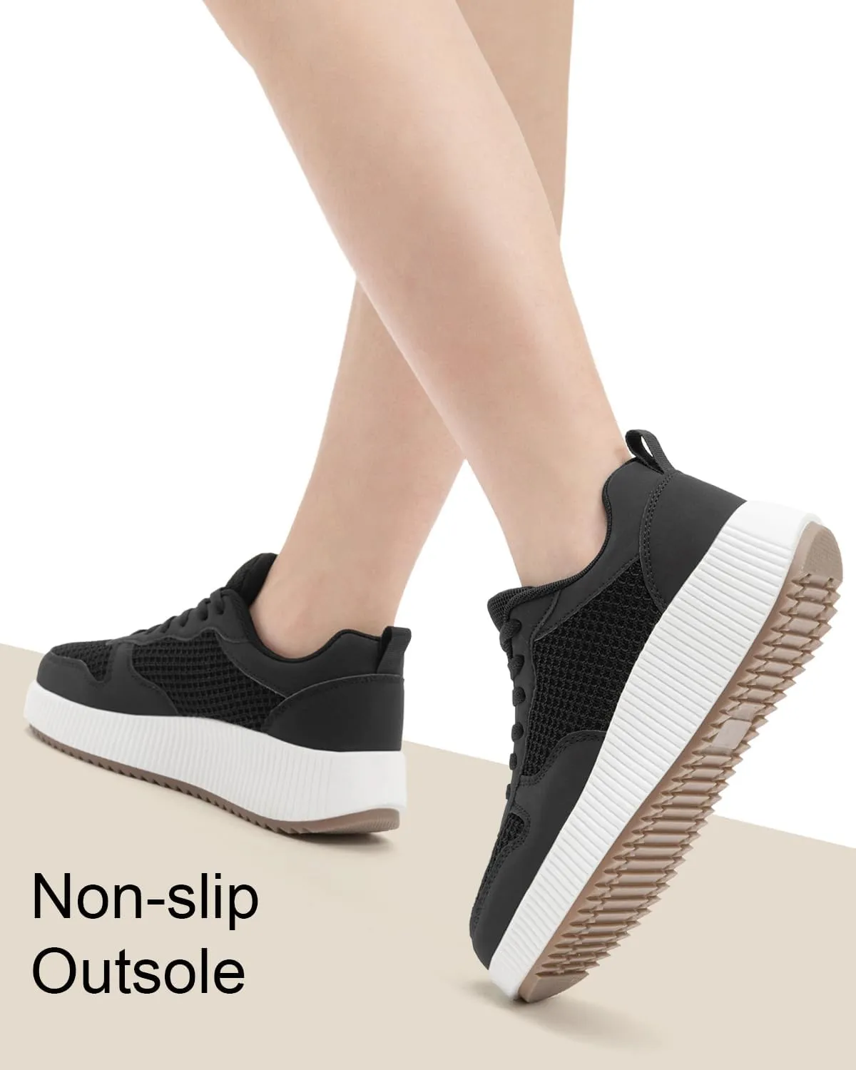 Kyedoo Women's Platform Chunky Sneakers Comfortable Casual Fashion Lace-up City Travel Walking Shoes