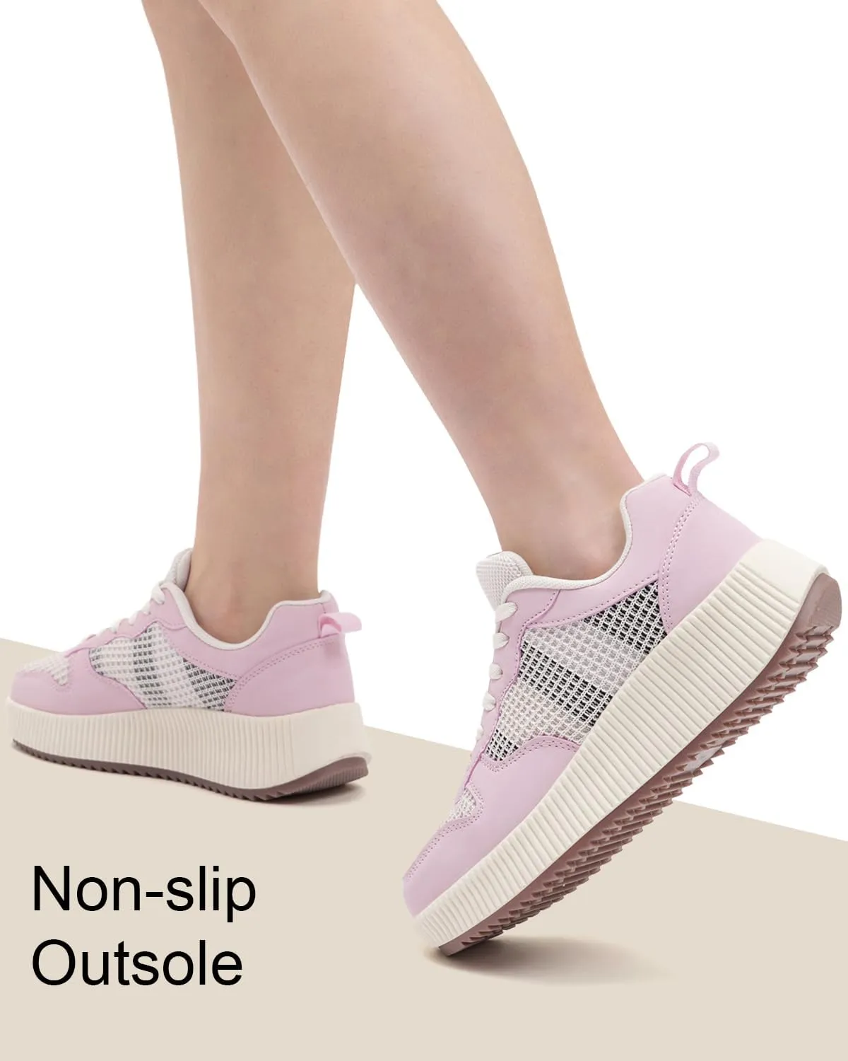 Kyedoo Women's Platform Chunky Sneakers Comfortable Casual Fashion Lace-up City Travel Walking Shoes