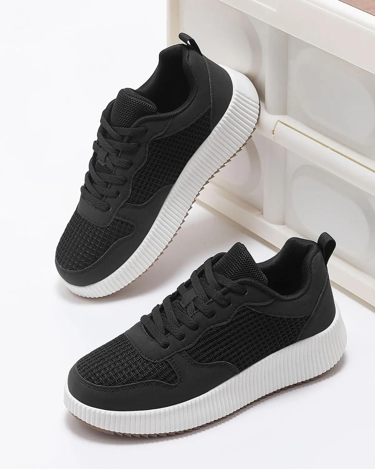 Kyedoo Women's Platform Chunky Sneakers Comfortable Casual Fashion Lace-up City Travel Walking Shoes