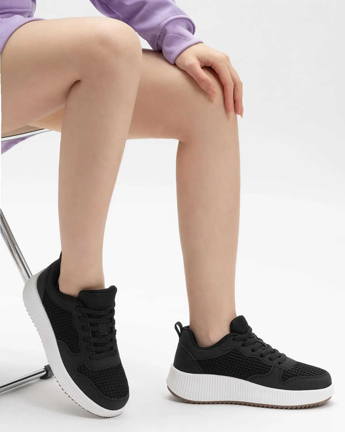 Kyedoo Women's Platform Chunky Sneakers Comfortable Casual Fashion Lace-up City Travel Walking Shoes