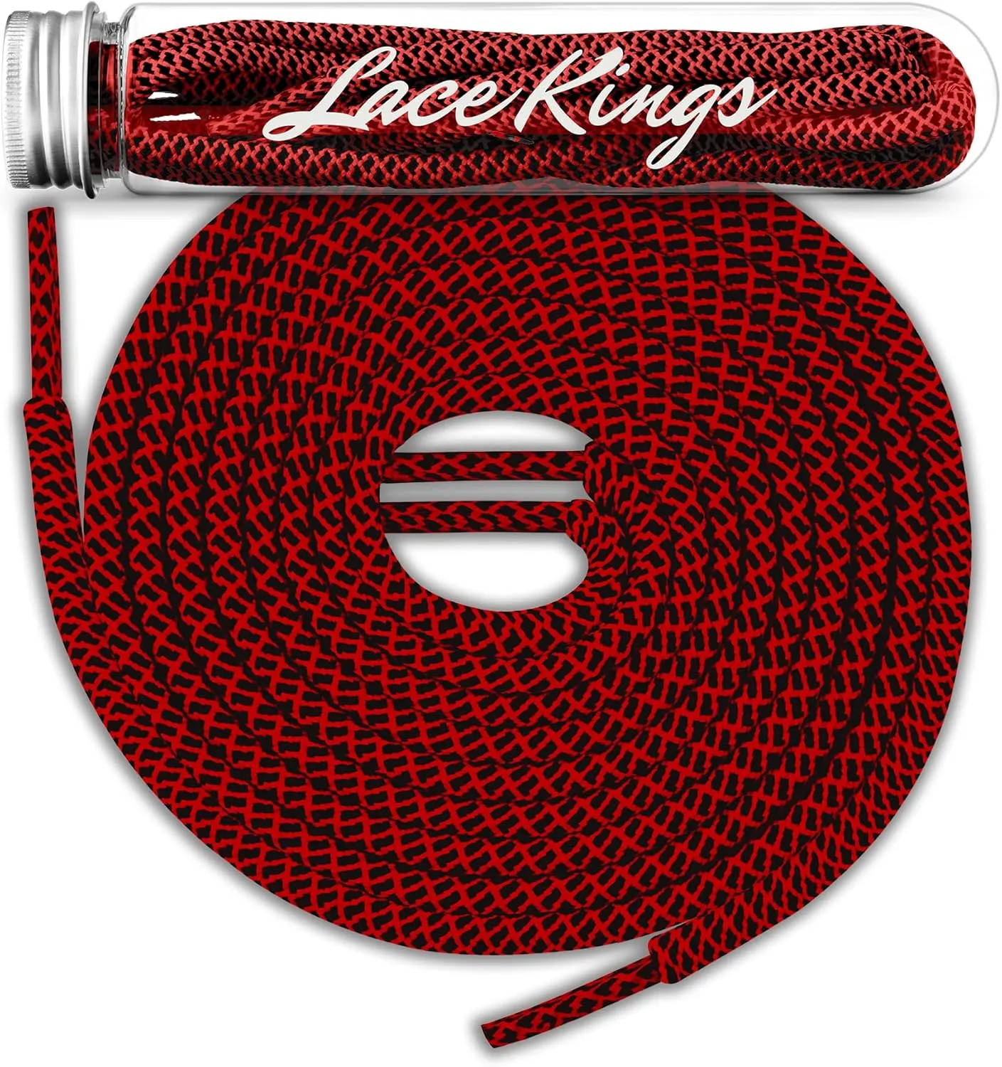 Lace Kings Round Rope Shoelaces - 2 Pack (Red) - 1.25" W x 6.25" L x 1.25" H