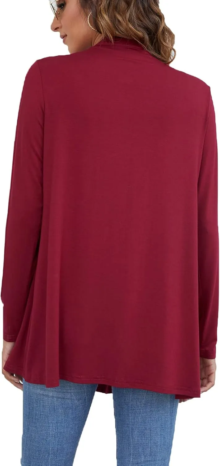Ladlop Women's Lightweight Open Front Cardigans Long Sleeve Casual Soft Drape Fall Cardigan