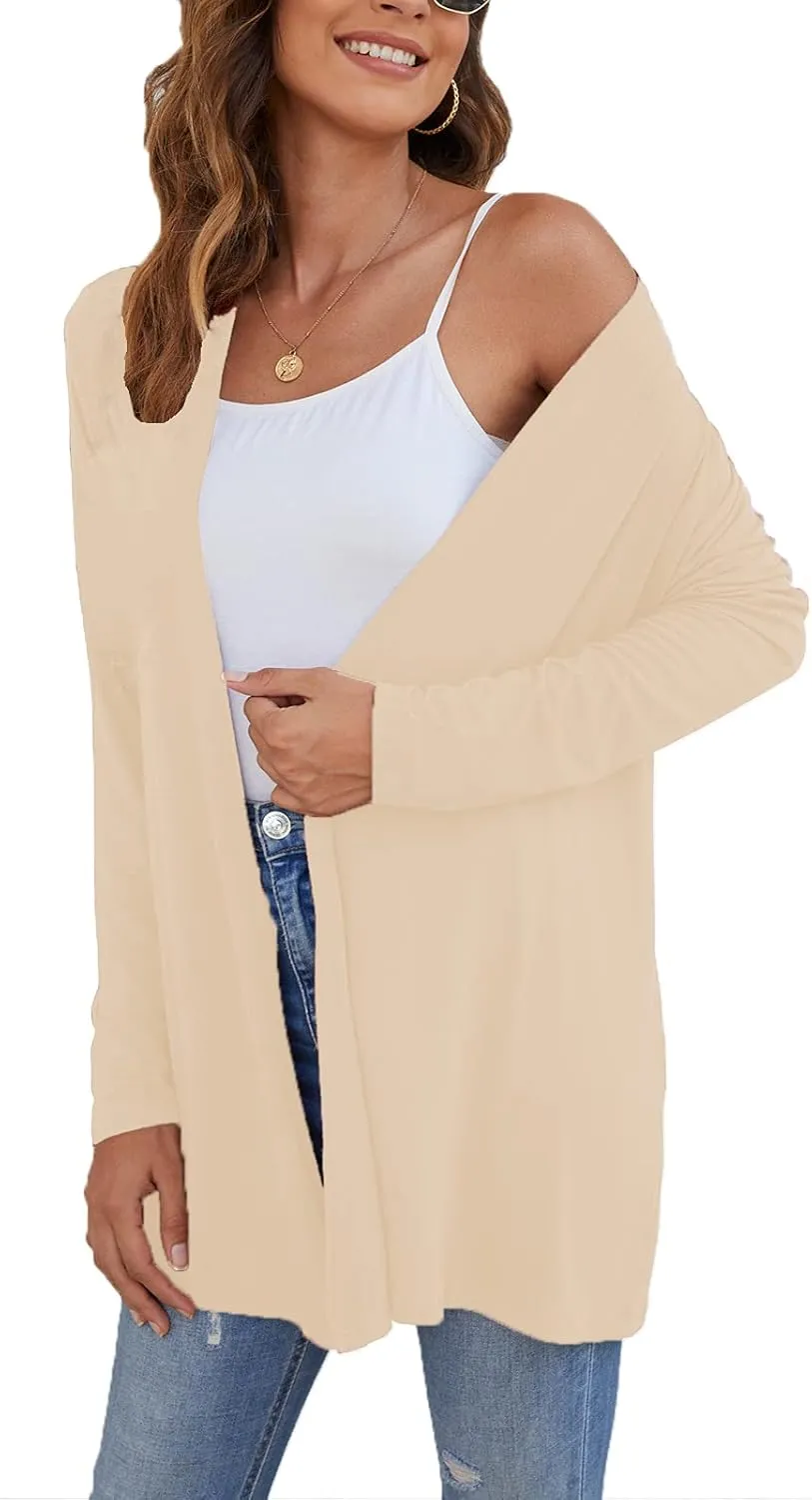 Ladlop Women's Lightweight Open Front Cardigans Long Sleeve Casual Soft Drape Fall Cardigan