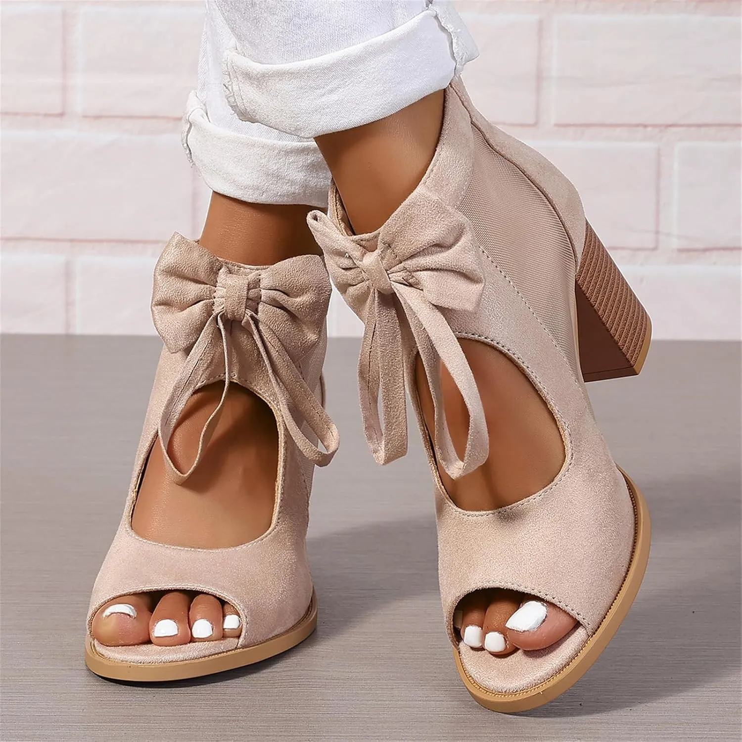 Ladmiple Chunky Heels For Women Dressy Open Toe Block Heeled Dress Ankle Strap Wedding Sandals Comfortable Party Pump Shoes