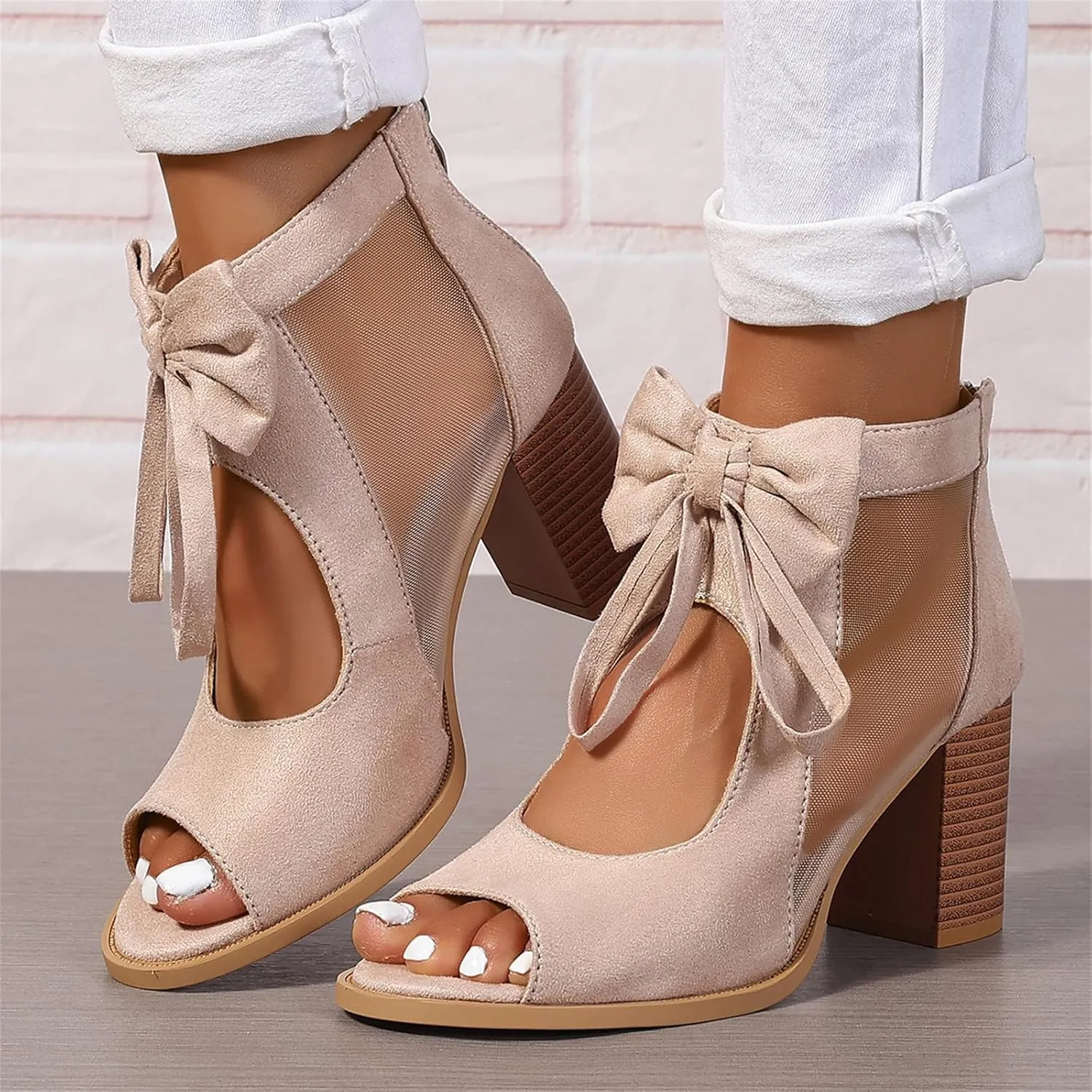 Ladmiple Chunky Heels For Women Dressy Open Toe Block Heeled Dress Ankle Strap Wedding Sandals Comfortable Party Pump Shoes