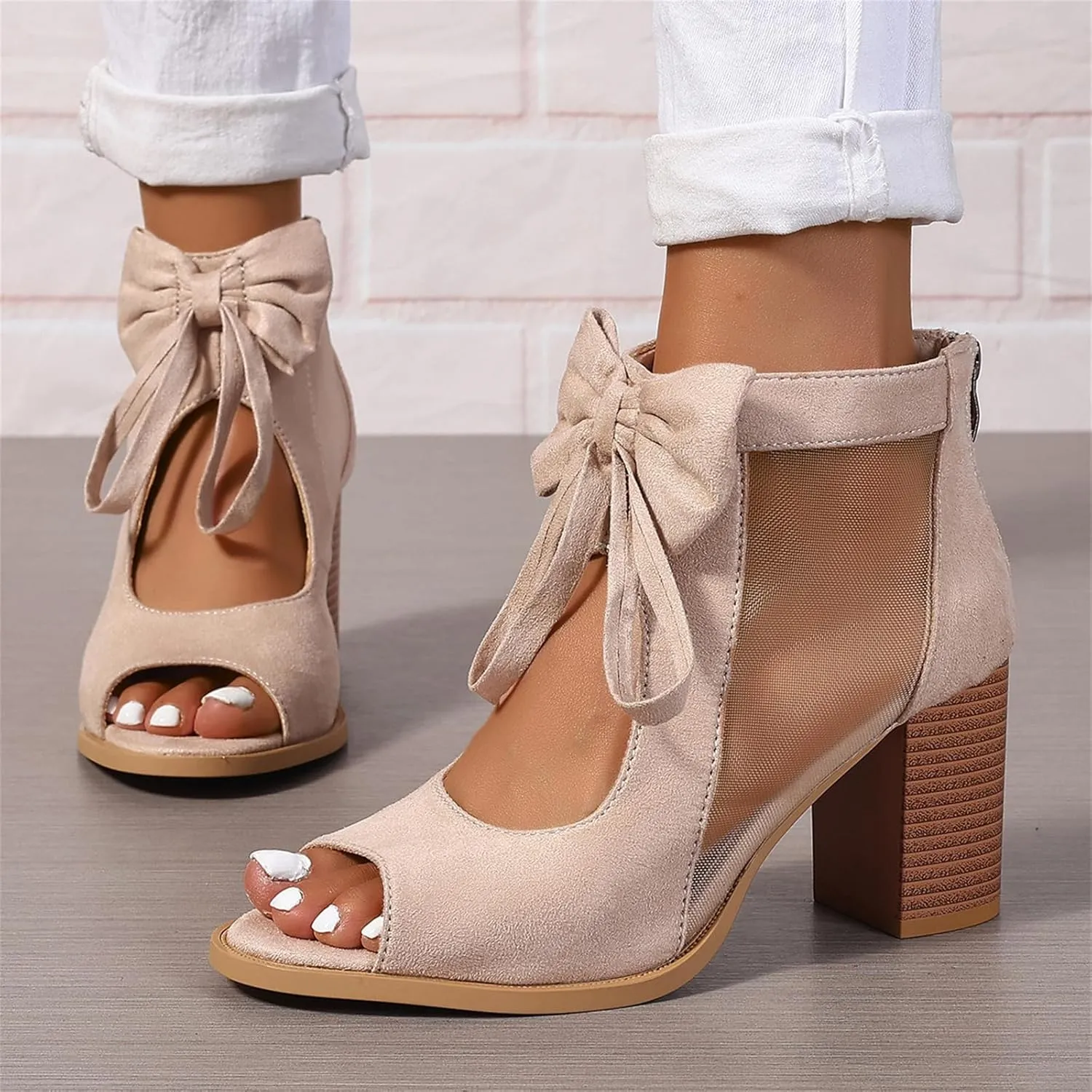 Ladmiple Chunky Heels For Women Dressy Open Toe Block Heeled Dress Ankle Strap Wedding Sandals Comfortable Party Pump Shoes