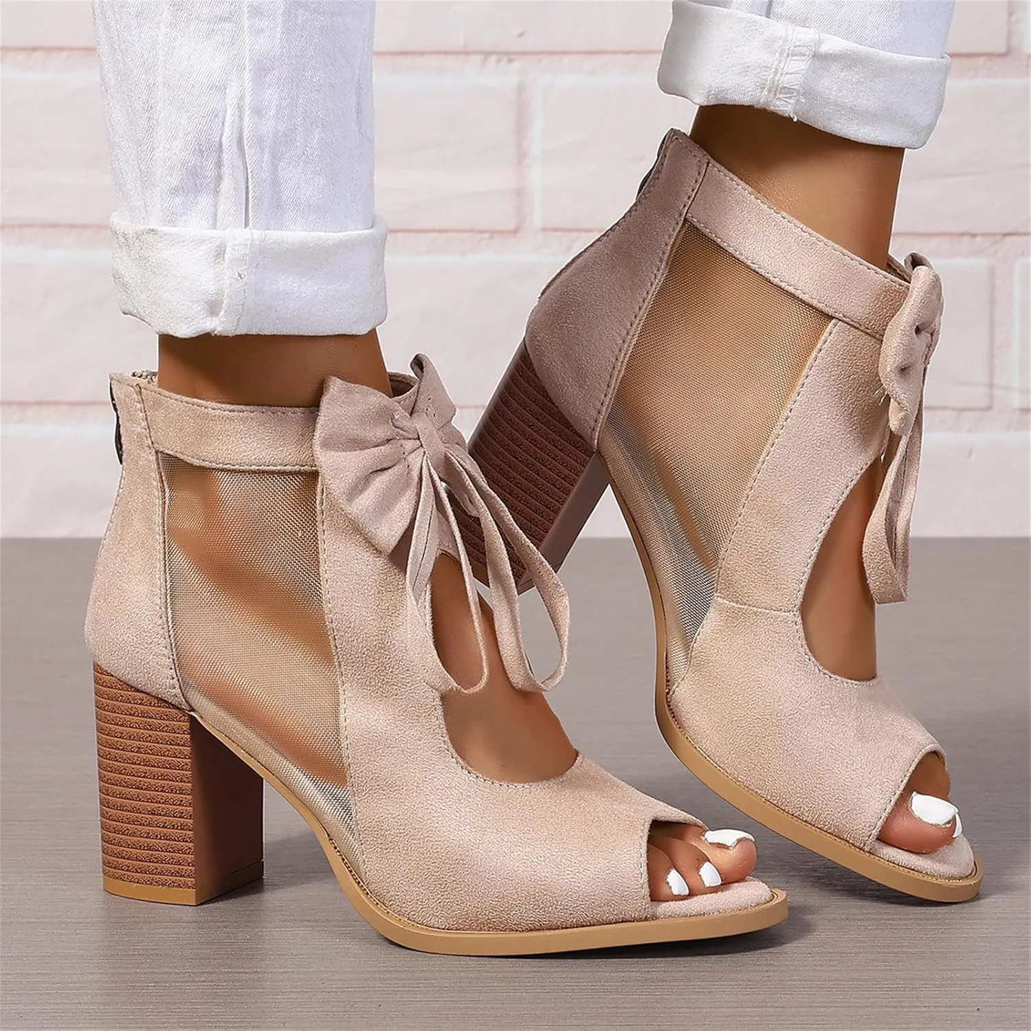 Ladmiple Chunky Heels For Women Dressy Open Toe Block Heeled Dress Ankle Strap Wedding Sandals Comfortable Party Pump Shoes