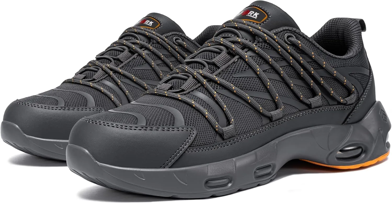 LARNMERN Steel Toe Shoes for Men Lightweight Safety Shoes Work Air Cushion Construction Zapatos Punta de Acero para Hombres