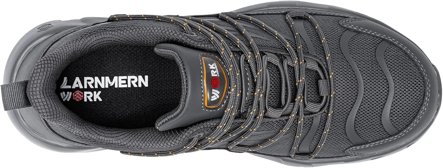 LARNMERN Steel Toe Shoes for Men Lightweight Safety Shoes Work Air Cushion Construction Zapatos Punta de Acero para Hombres