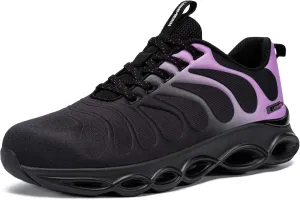 LARNMERN Steel Toe Shoes for Men Women Wide Lightweight Safety Sneakers Comfortable Safety Shoes Colorful Tennis Work Shoes