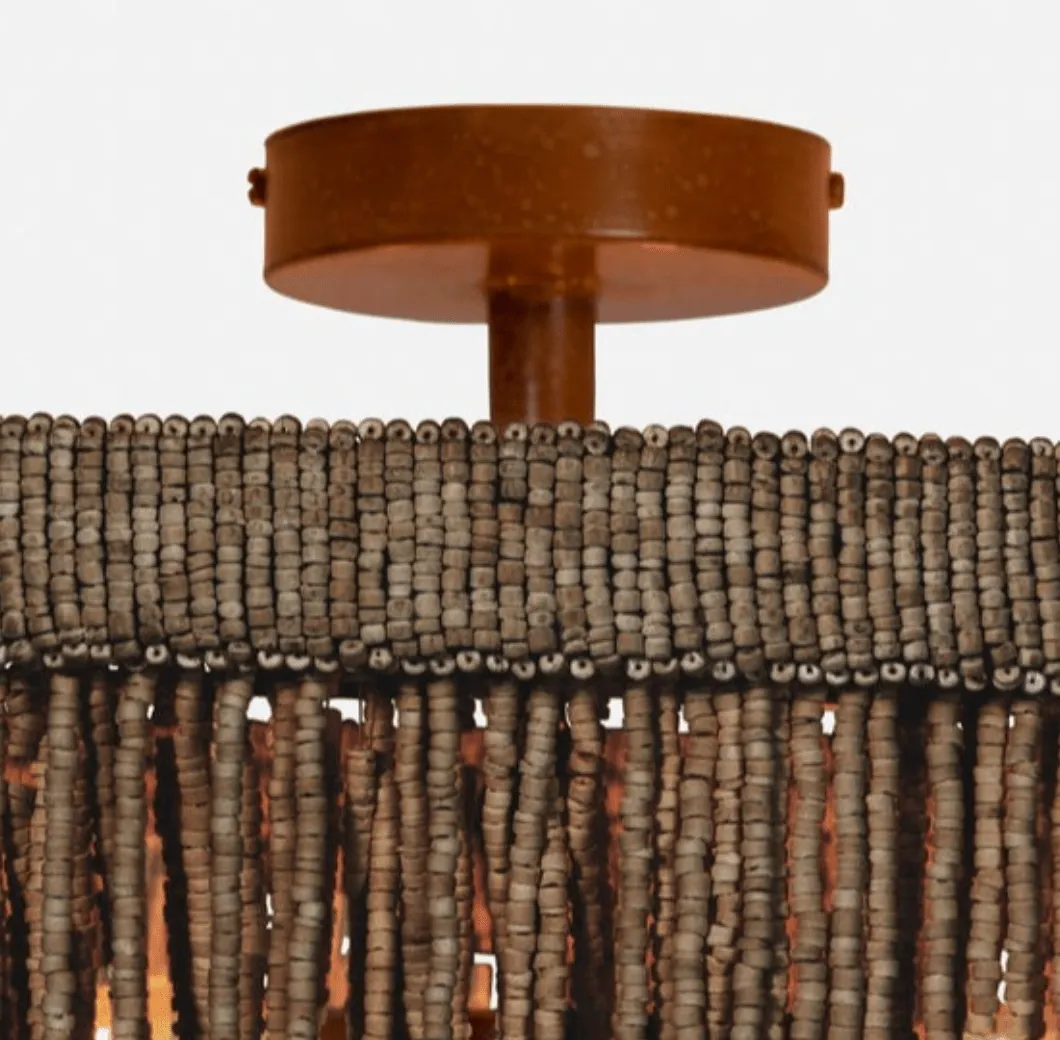 Le Carmen Cocoa Bead Semi-Flush Chandelier - Dark Bronze