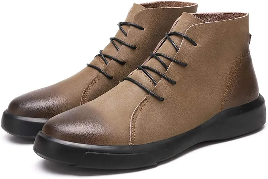LEADER SHOW Men's Classic Chukka Boot Casual Lace Up Dress Shoes Ankle Desert Boots