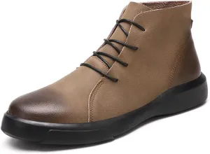 LEADER SHOW Men's Classic Chukka Boot Casual Lace Up Dress Shoes Ankle Desert Boots